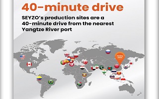 Steady sypplying even in SEVZO's production sites are a 40-minute drive from the nearestYangtze River port